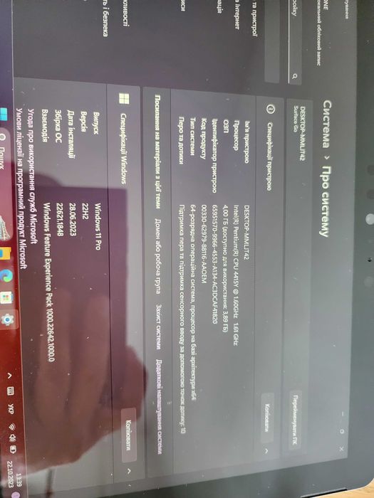 Планшет Microsoft Surface Go  - 10.1" Pentium Gold 4415Y 4/64GB