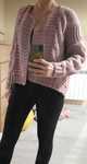 Sweter cocomore kardigan cocomore lila wrzos sweter gruby splot