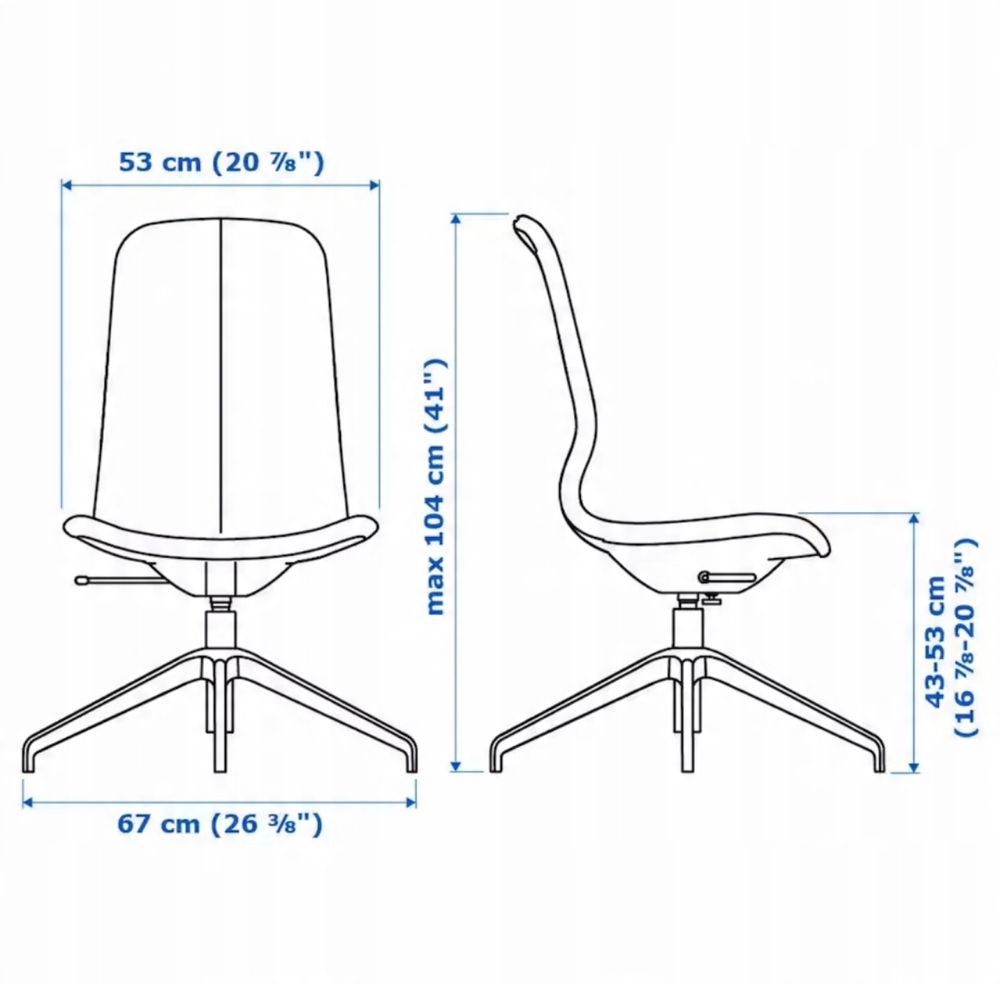 IKEA LANGFJALL krzesło obrotowe bez podłokietników pudrowy róż