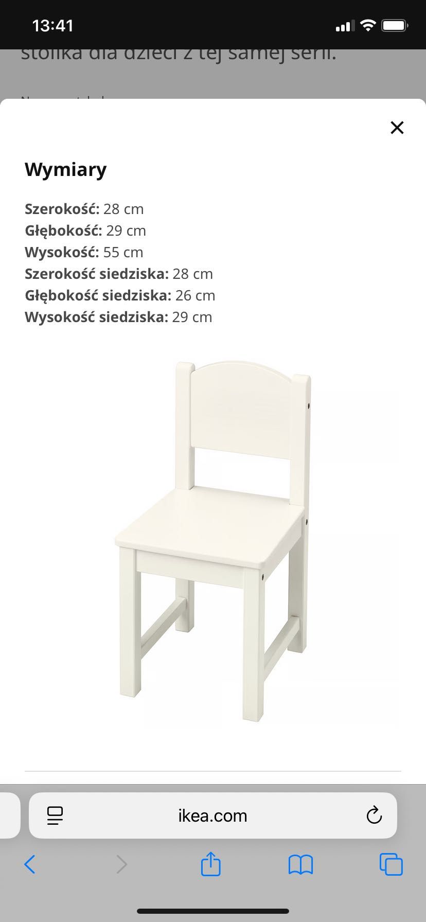 Sundvik IKEA biurko i dwa krzesła dla dzieci białe