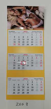 Kalendarz z Zegarem Trójdzielny Rok 2024 x 1 szt Ścienny Dziewczyna