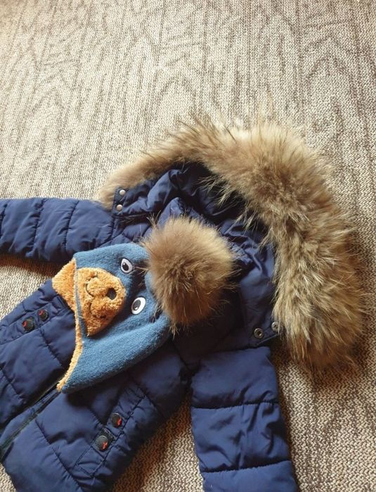 Зимняя куртка 3-5 104 110 116 С натуральним мехом