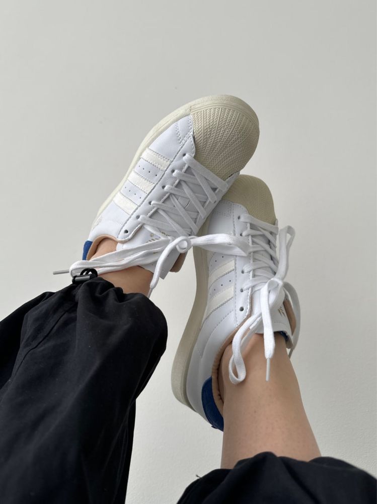 Кросівки Чоловічі Adidas Superstar White/Blue 36-45 Без передоплати