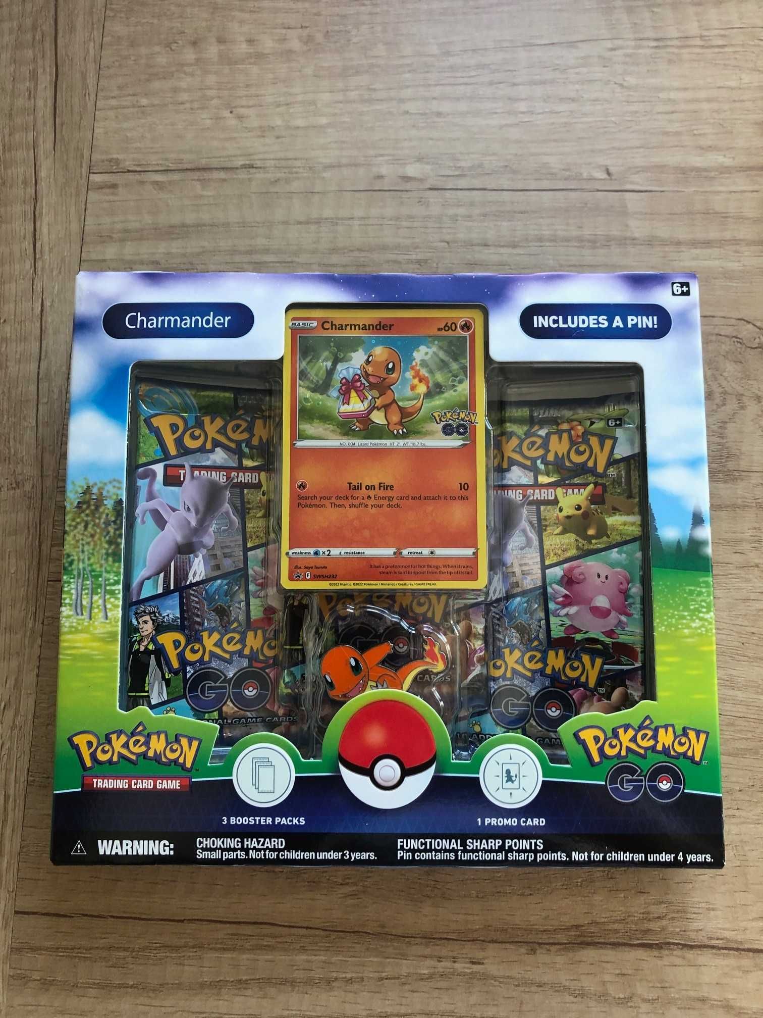 Karta karty pokemon Charmander Pin box pokemon Go