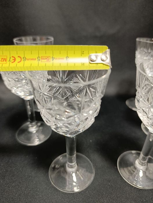 Kieliszki szkło kryształowe grawerowane
