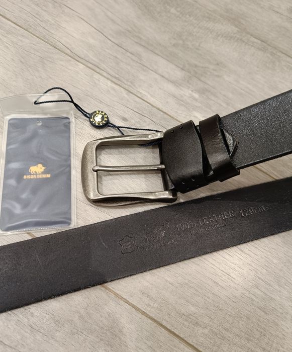 Шкіряний ремінь Bison Denim топ якість натуральна шкіра