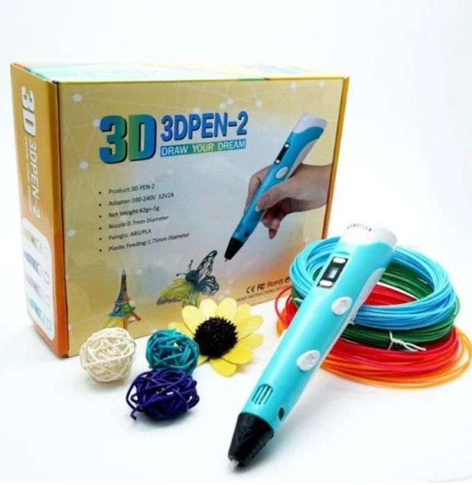 3d ручка 3Д  pen 2 3 6 c LCD дисплеем.Нити.Подставка  пластик дроп