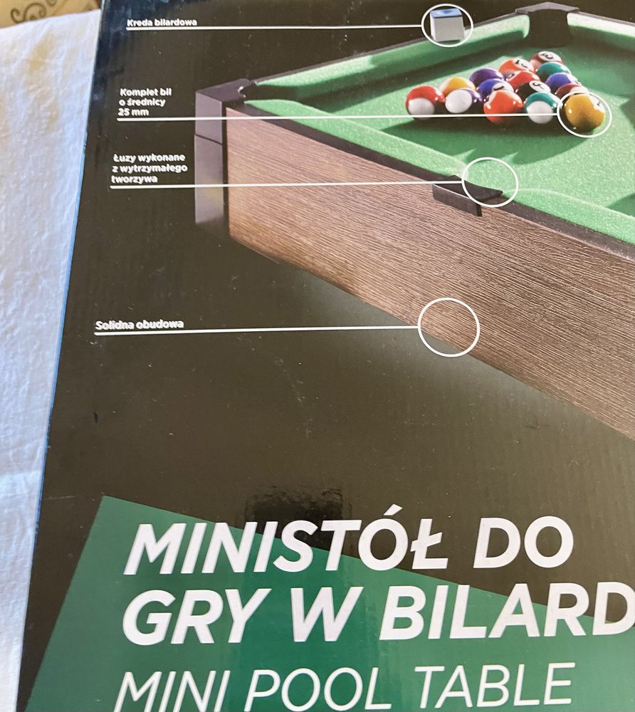 Mini stół do gry w bilard kompletny stołowy rodzinny