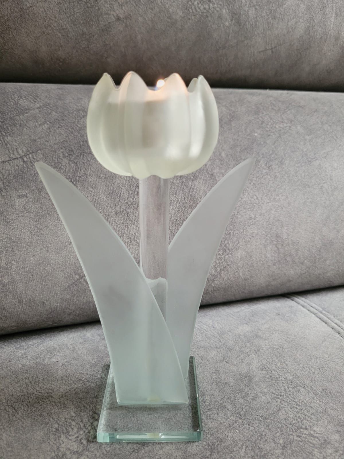 Świecznik formano szkło szronione 18cm