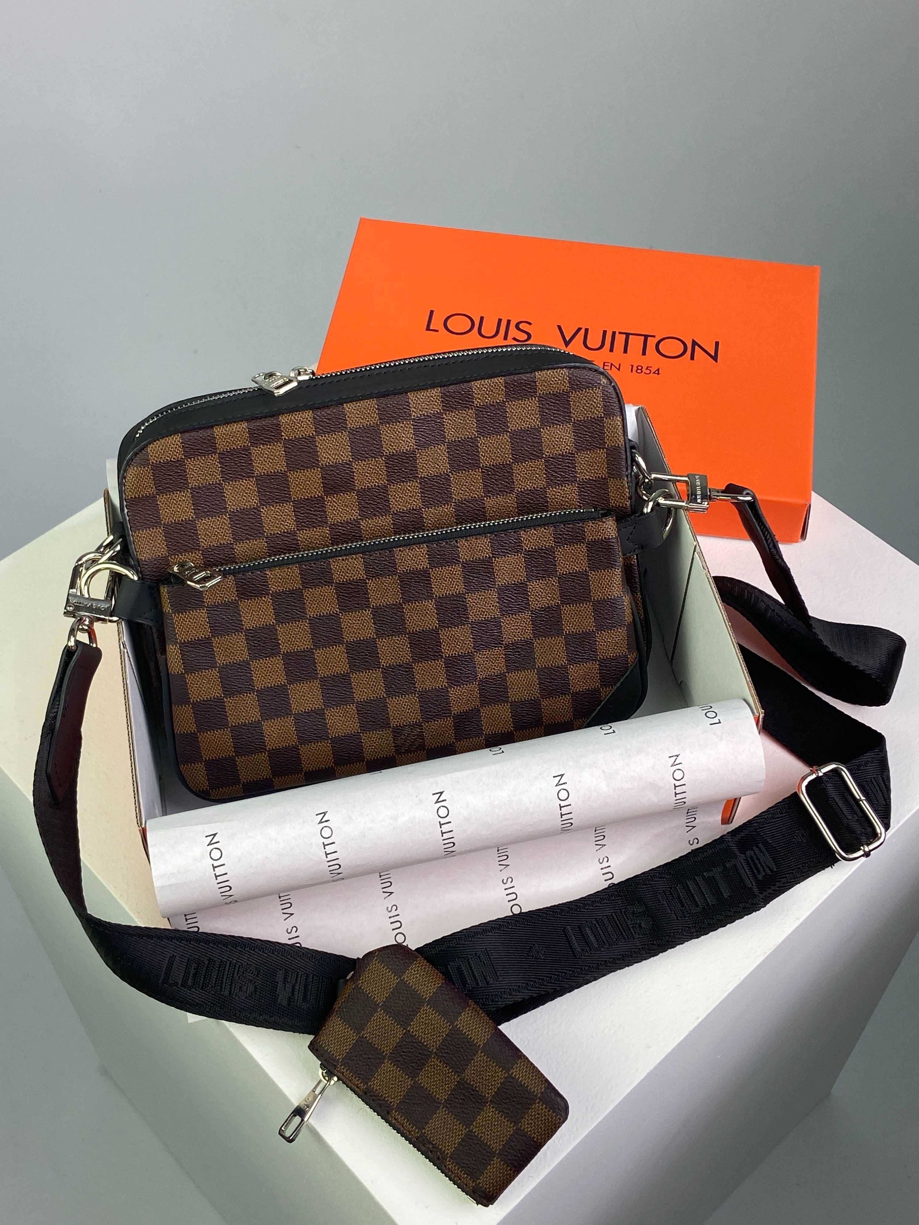 Мужская сумка Louis Vuitton чоловіча сумка 3в1 через плече клатч