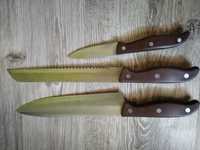 Zestaw noży 3 sztuki brązowe