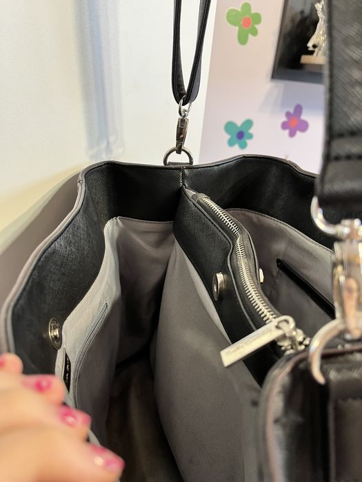 torba duża na ramie czarna skórzana a4 betty barclay z paskiem