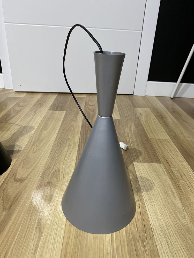 Lampa klosz  zwis nad stół czarna szara