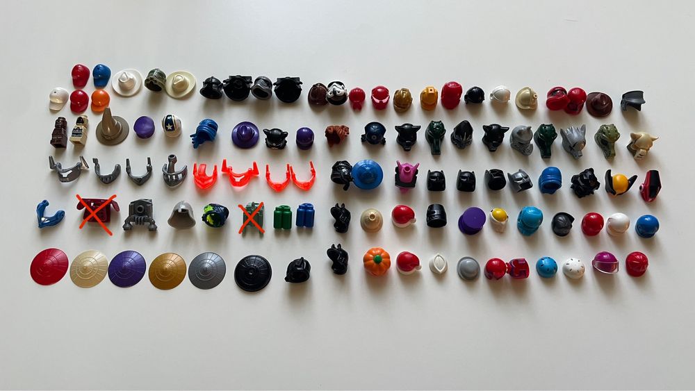 Lego деталі, лотр (lotr), торси, шоломи, волосся, тварини