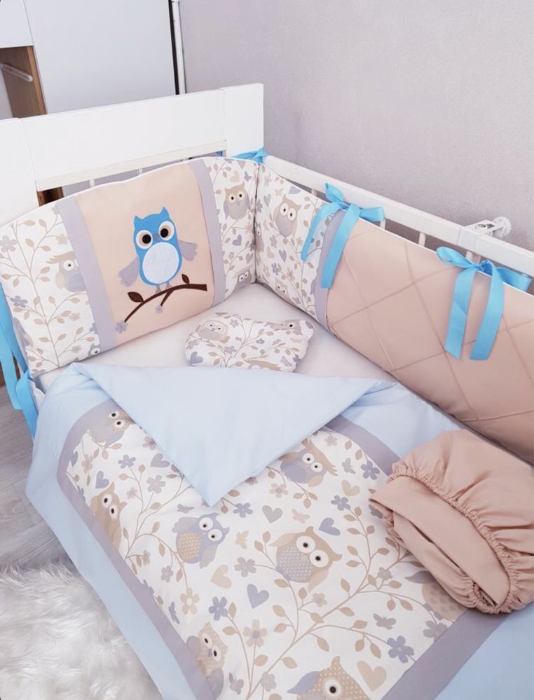 Бортики в ліжечко, набір для новонародженої дитини