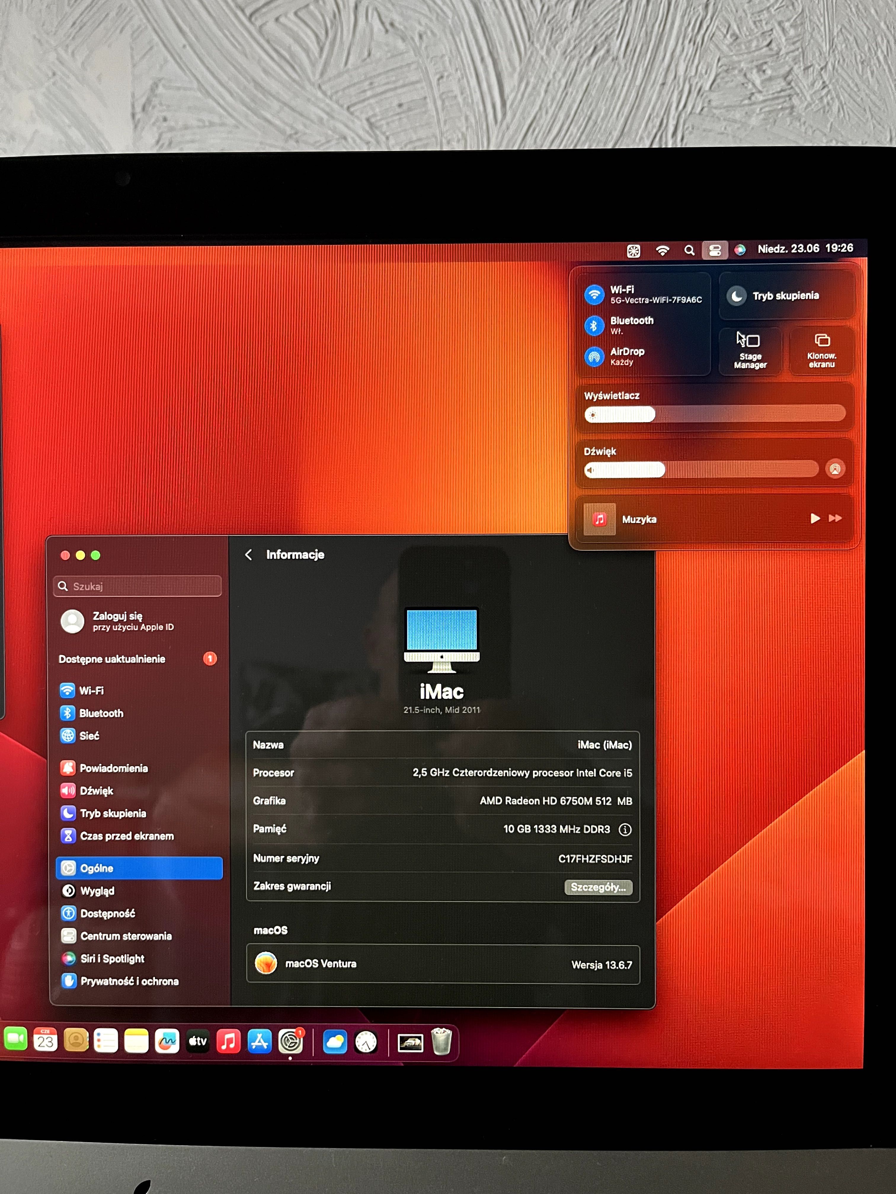 iMac 21,5 macOS Ventura i5