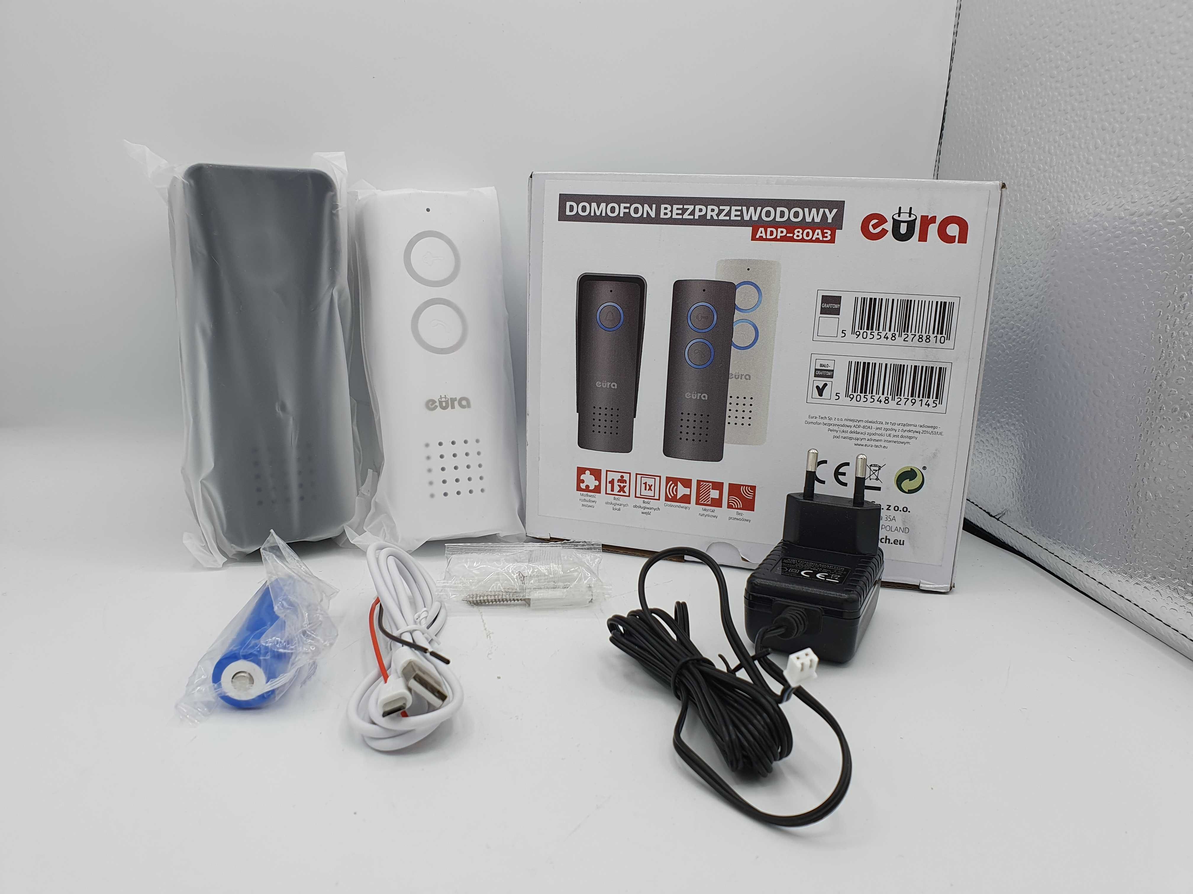 Domofon Bezprzewodowy Głośnomówiący Eura ADP-80A3