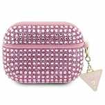 Etui Guess Rhinestone Triangle Charm na AirPods Pro - różowe