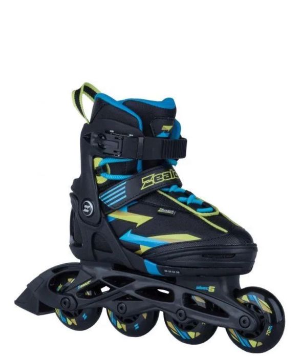 Ролики Zealot SHAPER чорно-блакитного кольору.