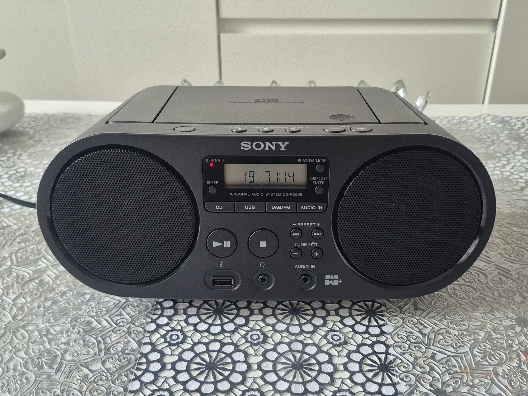 SONY ZS-PS55B radio odtwarzacz CD MP3 DAB+ FM USB AUX