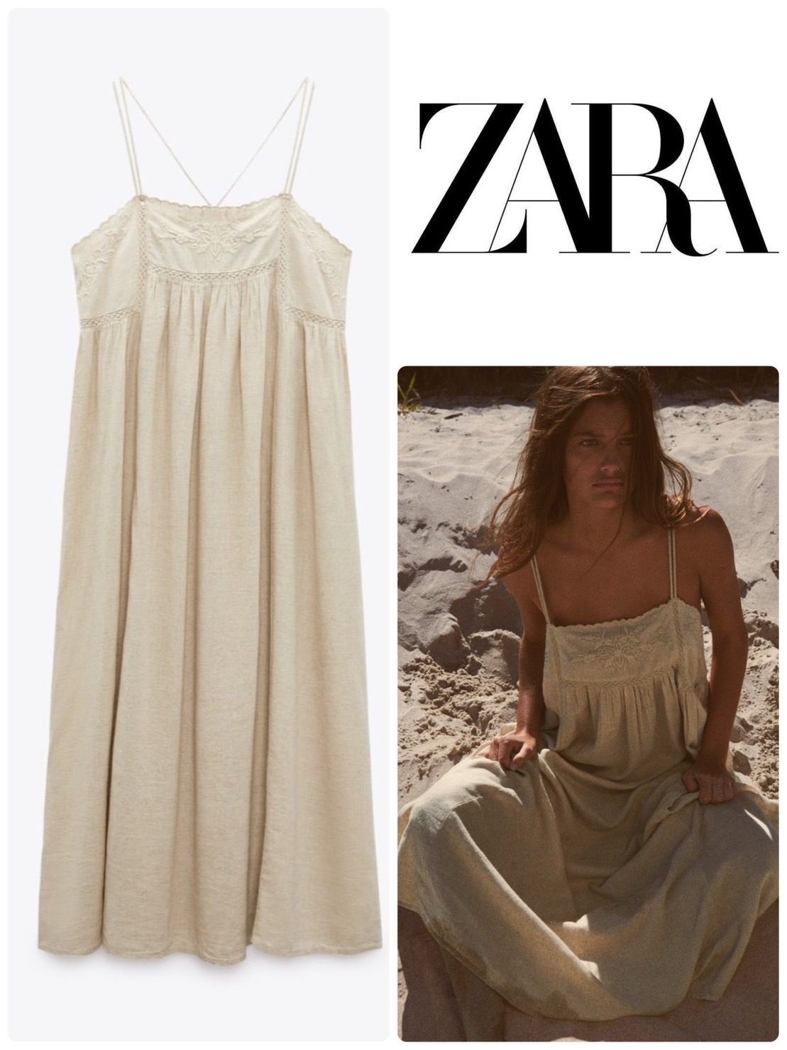 Платье zara XL лён сукня