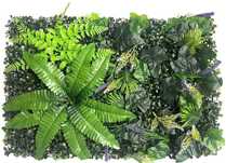 Painel Jardim Vertical de Parede com Plantas Artificiais de 60 x 40 cm