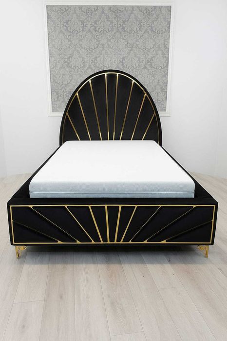 Łóżko Venus Deluxe czarne– elegancja i komfort w stylu glamour