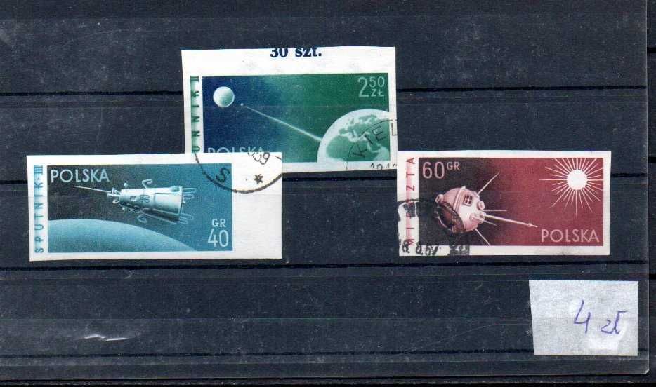 Znaczki Polska - Loty kosmiczne - seria cięta