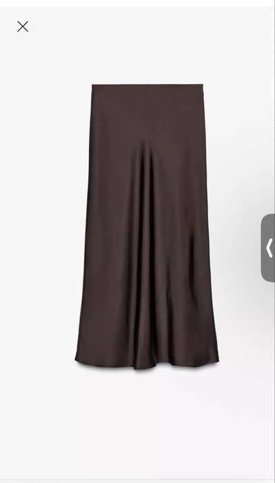 Шоколадна Сатинова спідниця zara