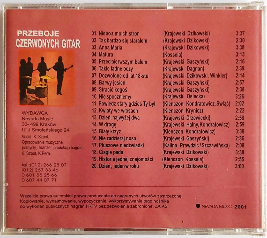 Czerwone Gitary Przeboje Czerwonych Gitar 2001r