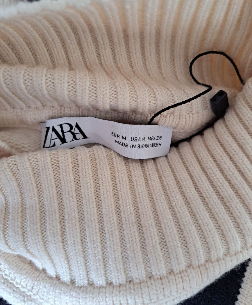 Sweter w paski ZARA 60% wiskoza oversize