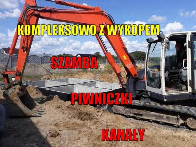 Zbiornik Betonowy Kompleksowo Wykop Deszczówka Szambo Piwniczka