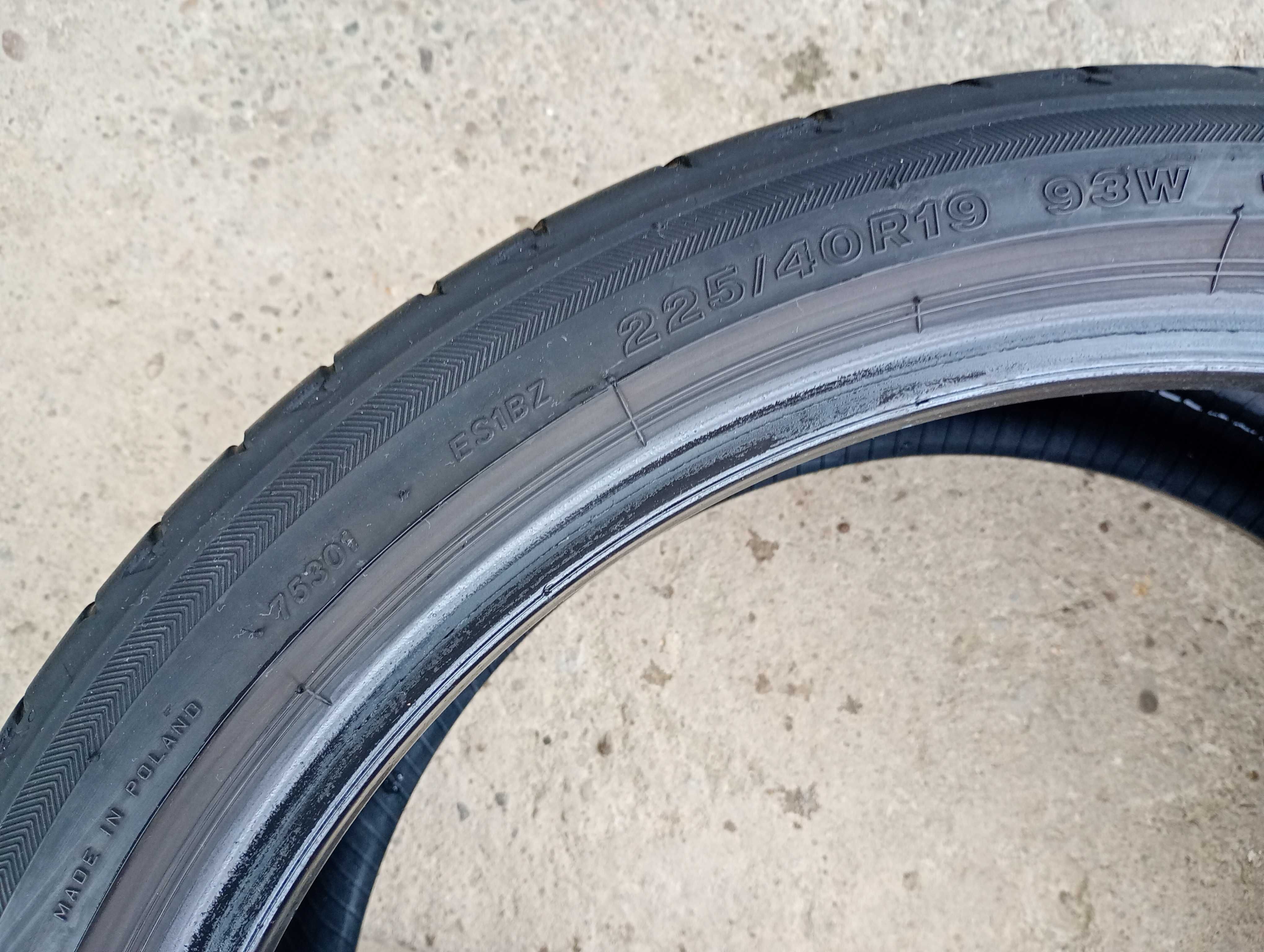 225/40 r19 Bridgestone 4шт літо шини резина 225 40 19 (L01*4)