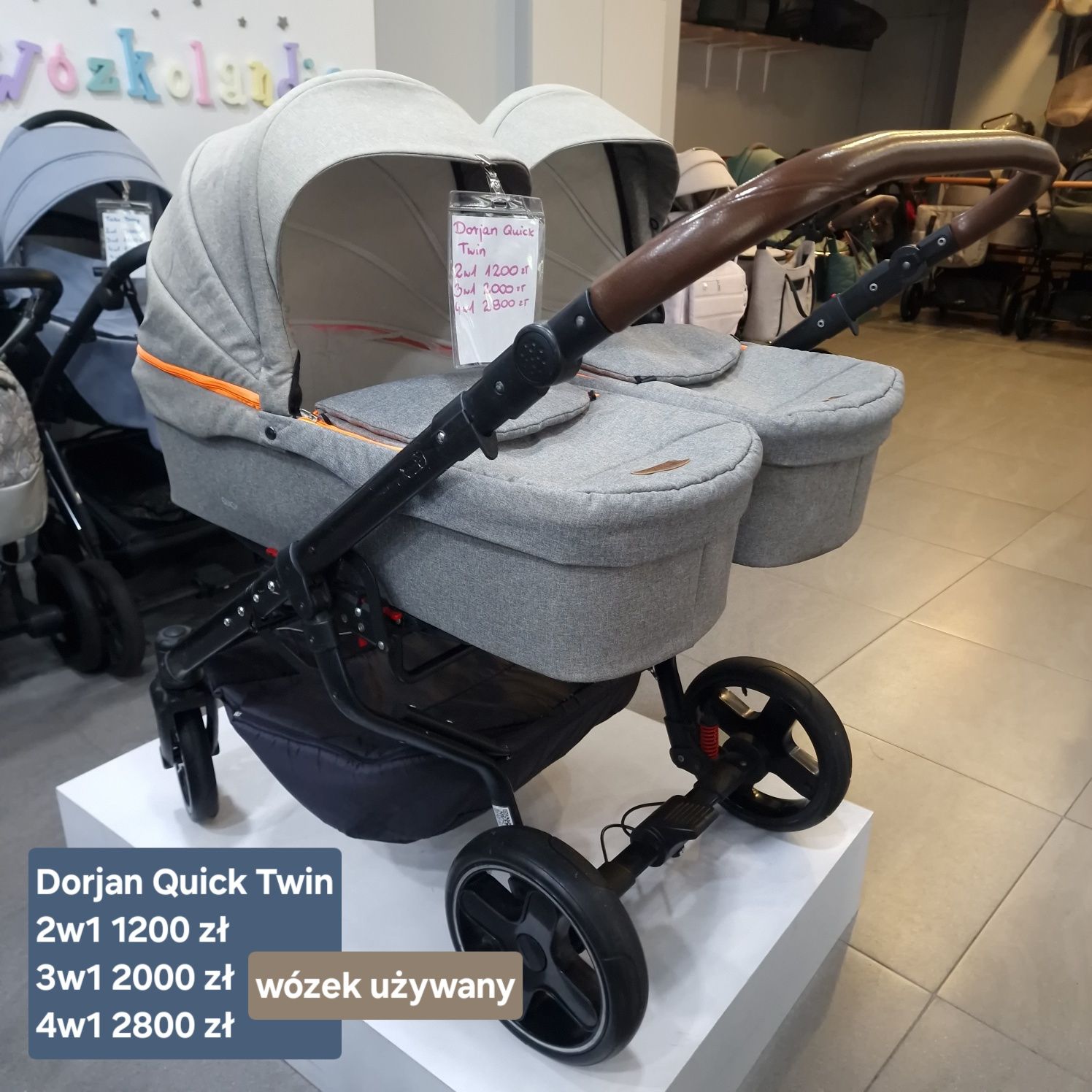 Wózek bliźniaczy Dorjan Quick Twin dla bliźniaków bliźniąt podwójny