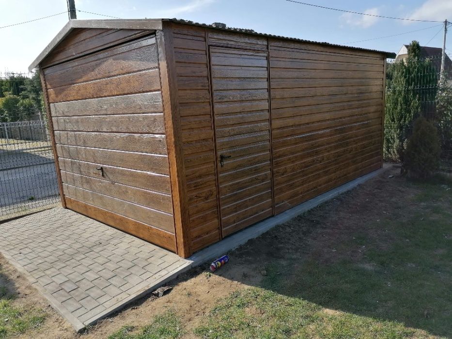 Garaż blaszany 3x5 drewnopodobny + DRZWI CENA JAKOŚĆ profil ocynk