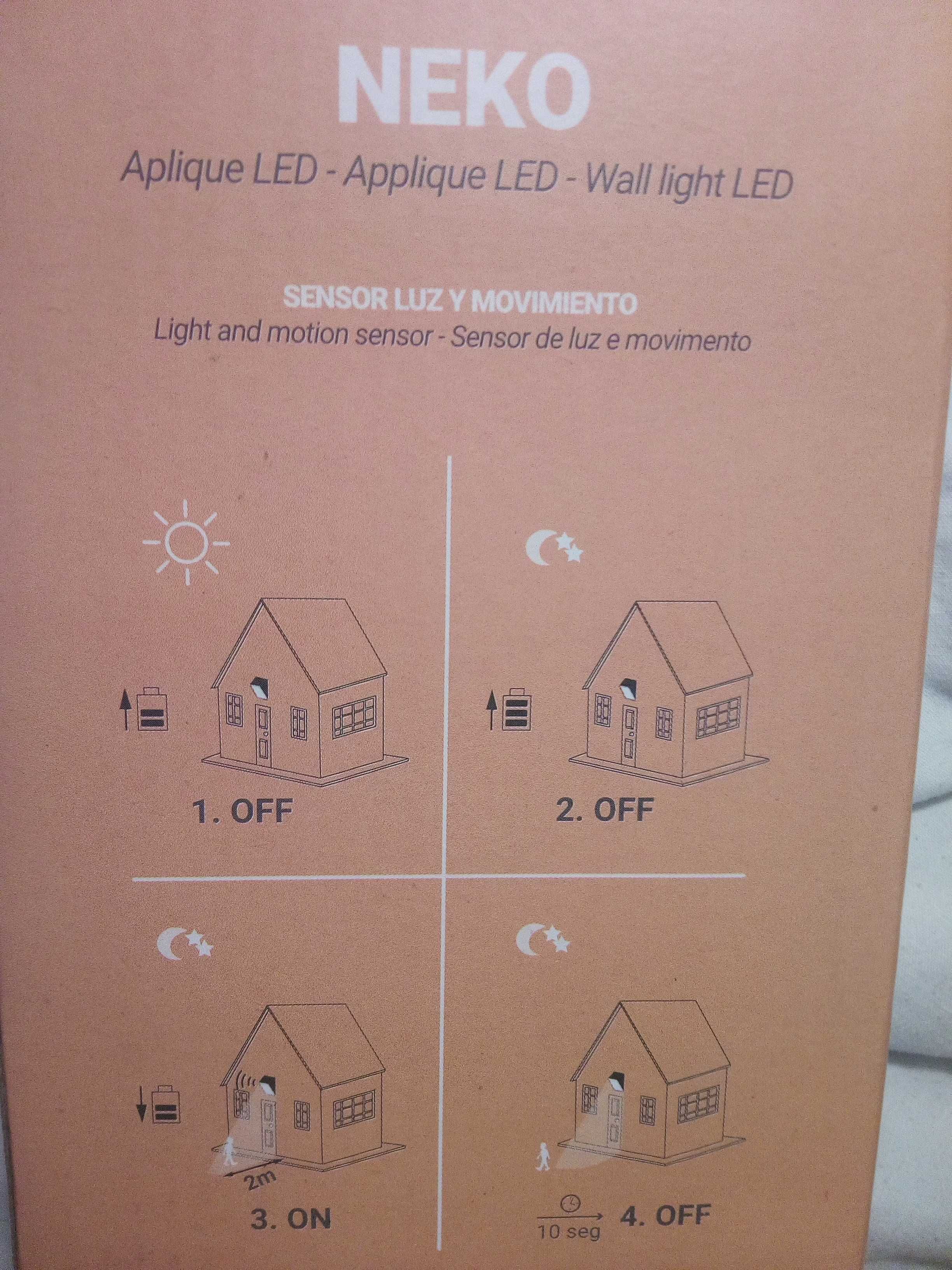 Luz com Sensor de movimento com painel solar Neko 2,8W 5€