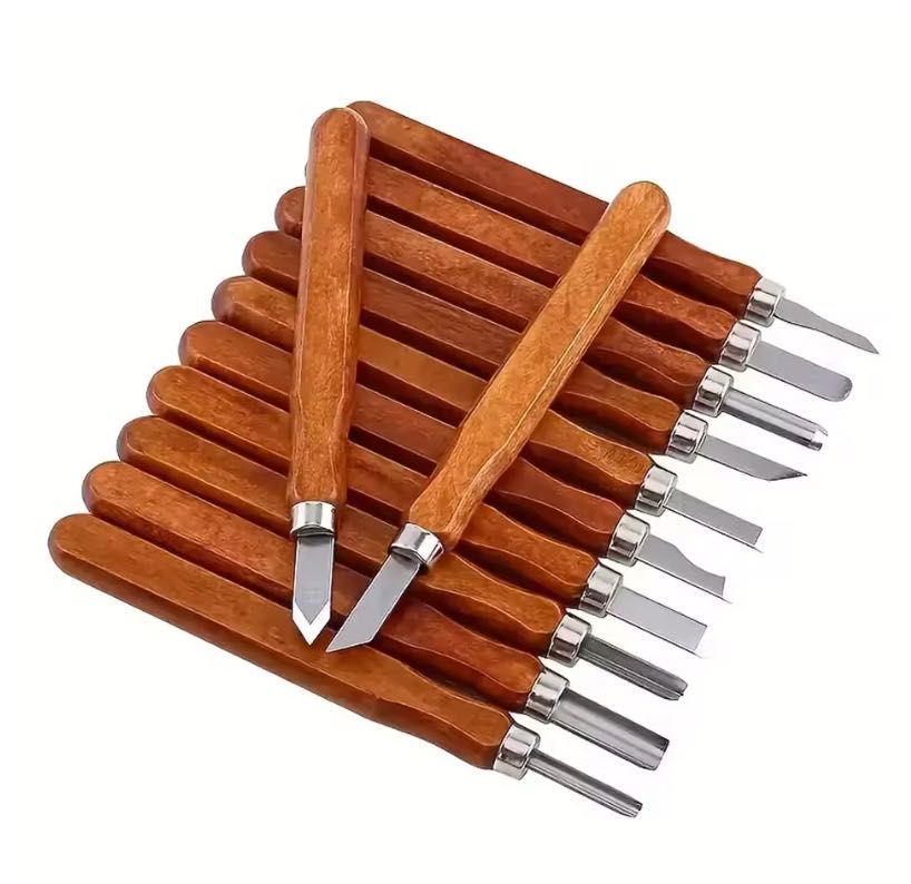 Kit 12 formões para escultura em madeira e xilogravura