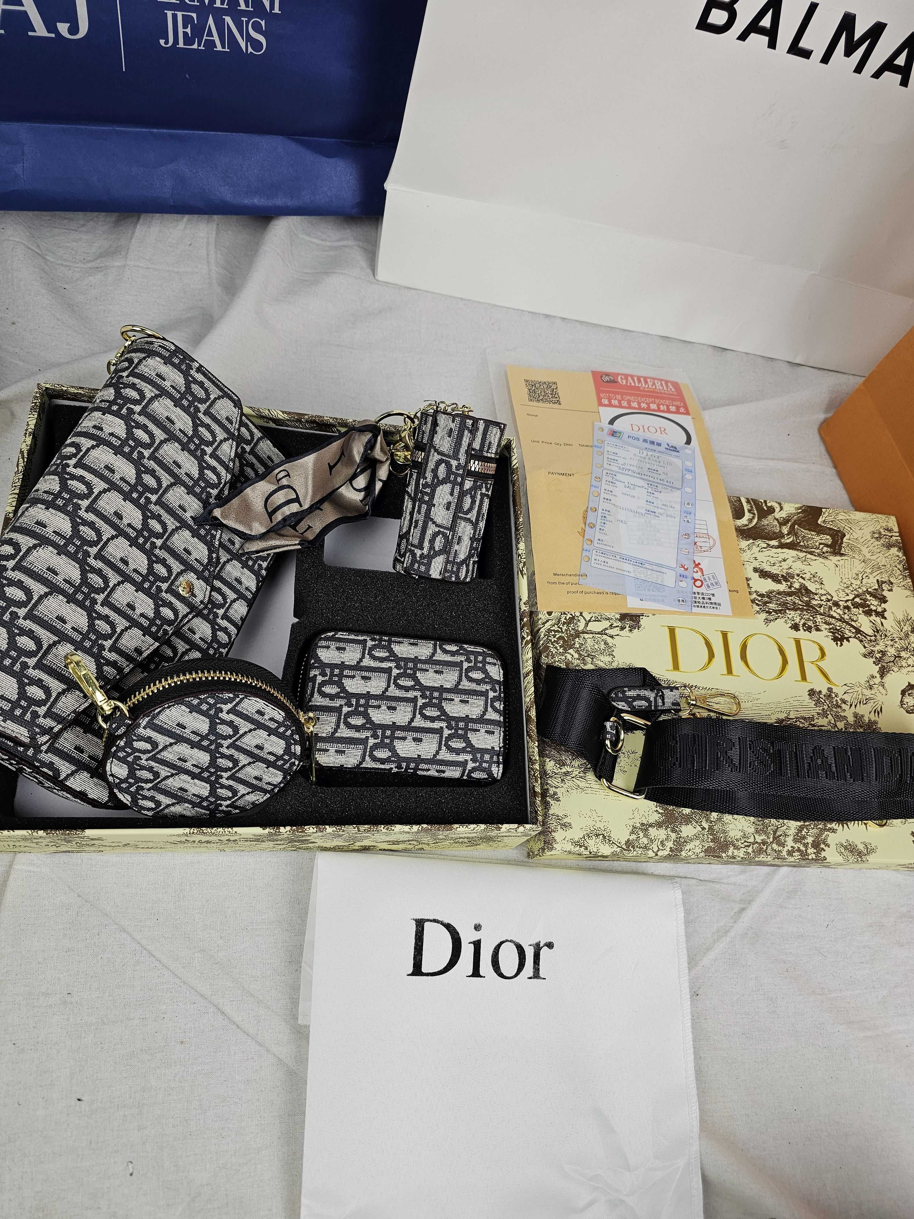 Torba biznesowa komplet Torebka damska Christian Dior grafit zestaw