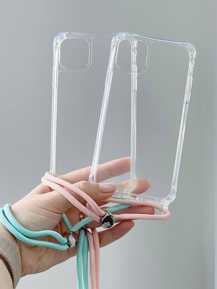 Прозорий чехол на шнурку crossbody iphone 15 pro max на веревке чохол