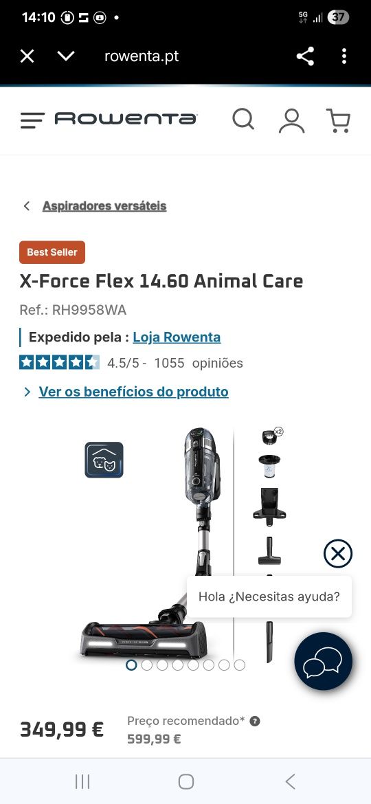 Aspirador Rowenta X-Force 14.60 Animal Care