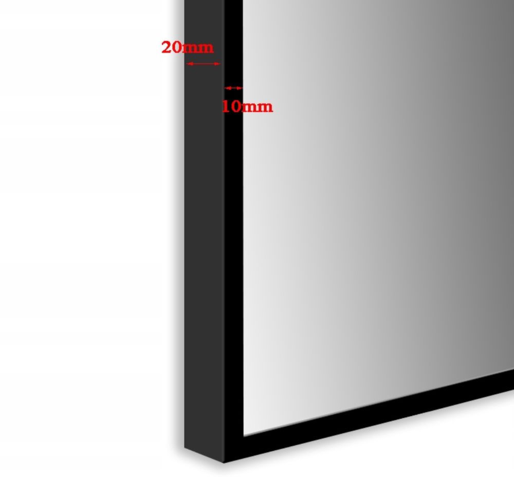 Duże Lustro 70x50 w Wąskiej Aluminiowej Ramie do Łazienki