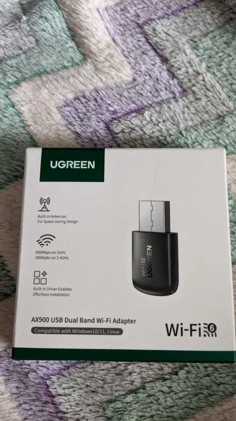 USB Wi-Fi адаптер для компьютера Ugreen AX900 WiFi6
