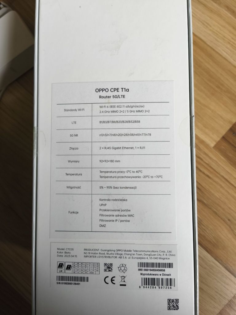 Router Wifi Oppo 5g cpe t1a