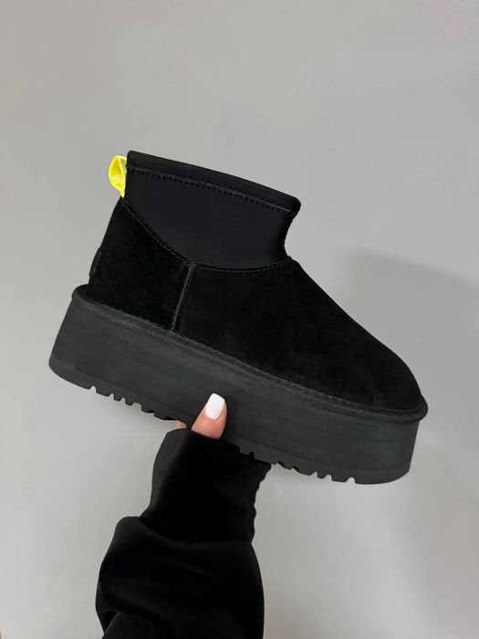 Жіночі уггі UGG Mini Dipper Platform Black угі уги угги на платформі