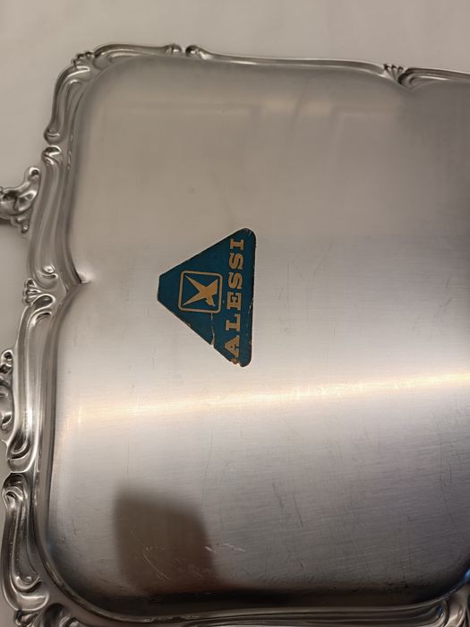 Tabuleiro Bandeja Rectangular em Inox Alessi.