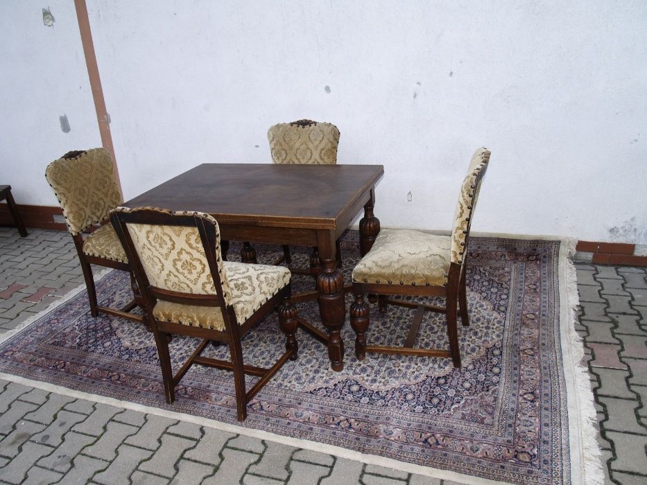 MEBLE HOLENDERSKIE Stół dębowy krzesła 6 sztuk ZESTAW antyk