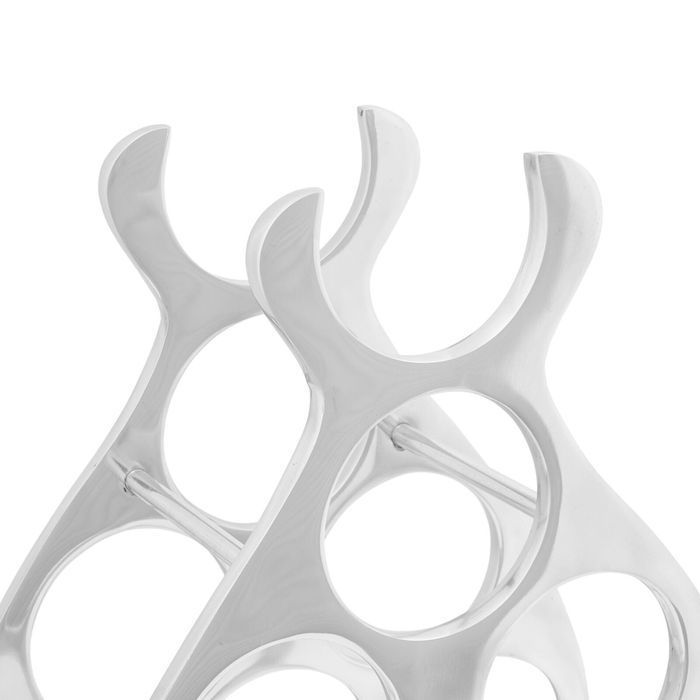 vidaXL Stojak na wino srebrny 38 x 33 x 13 cm aluminium