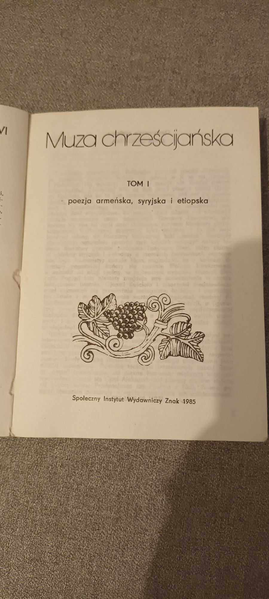 Muza chrześcijańska / ks. Marek Starowieyski / poezja armeńska,