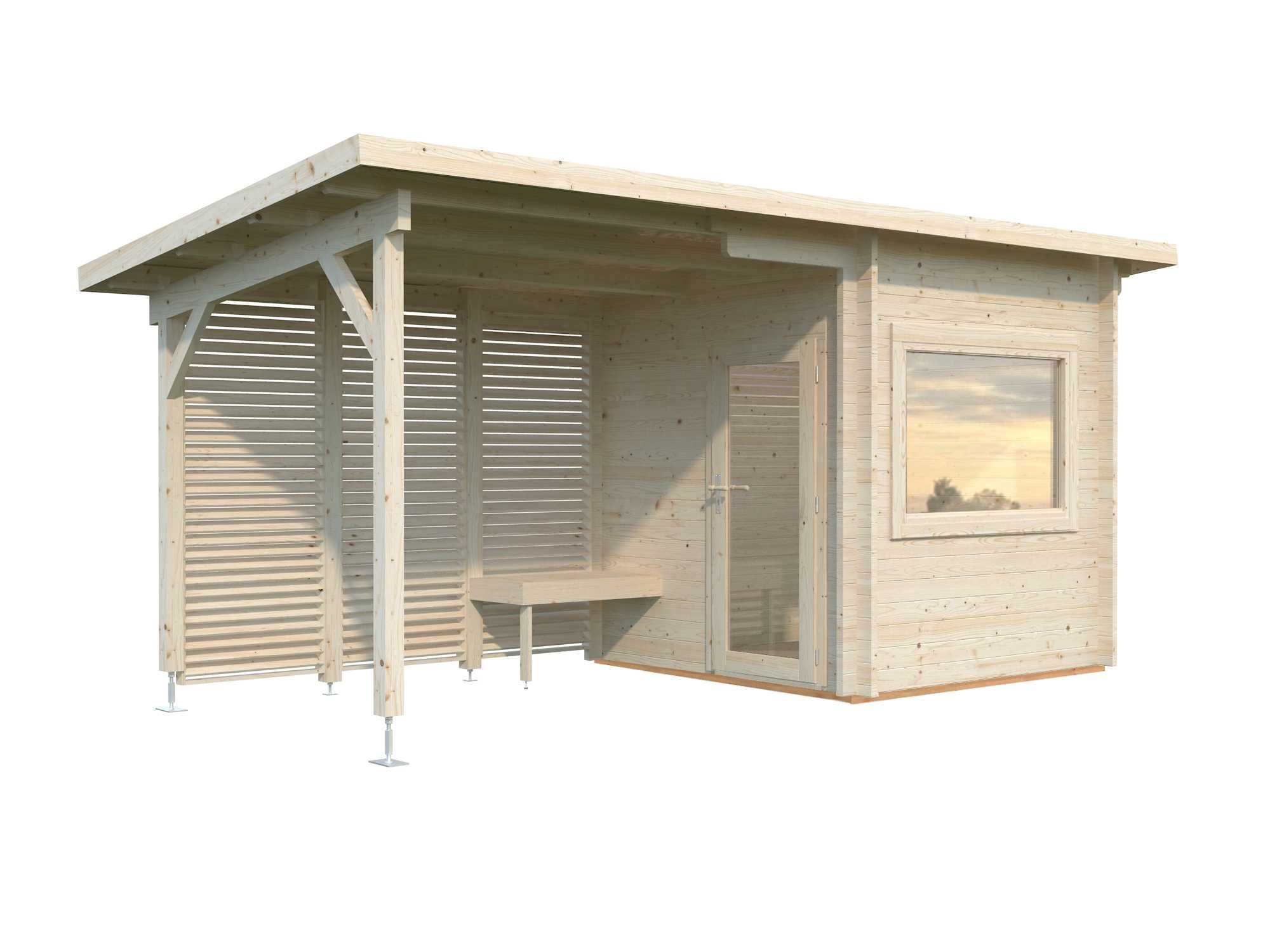 Sauna ogrodowa prostokątna, świerk skandynawski