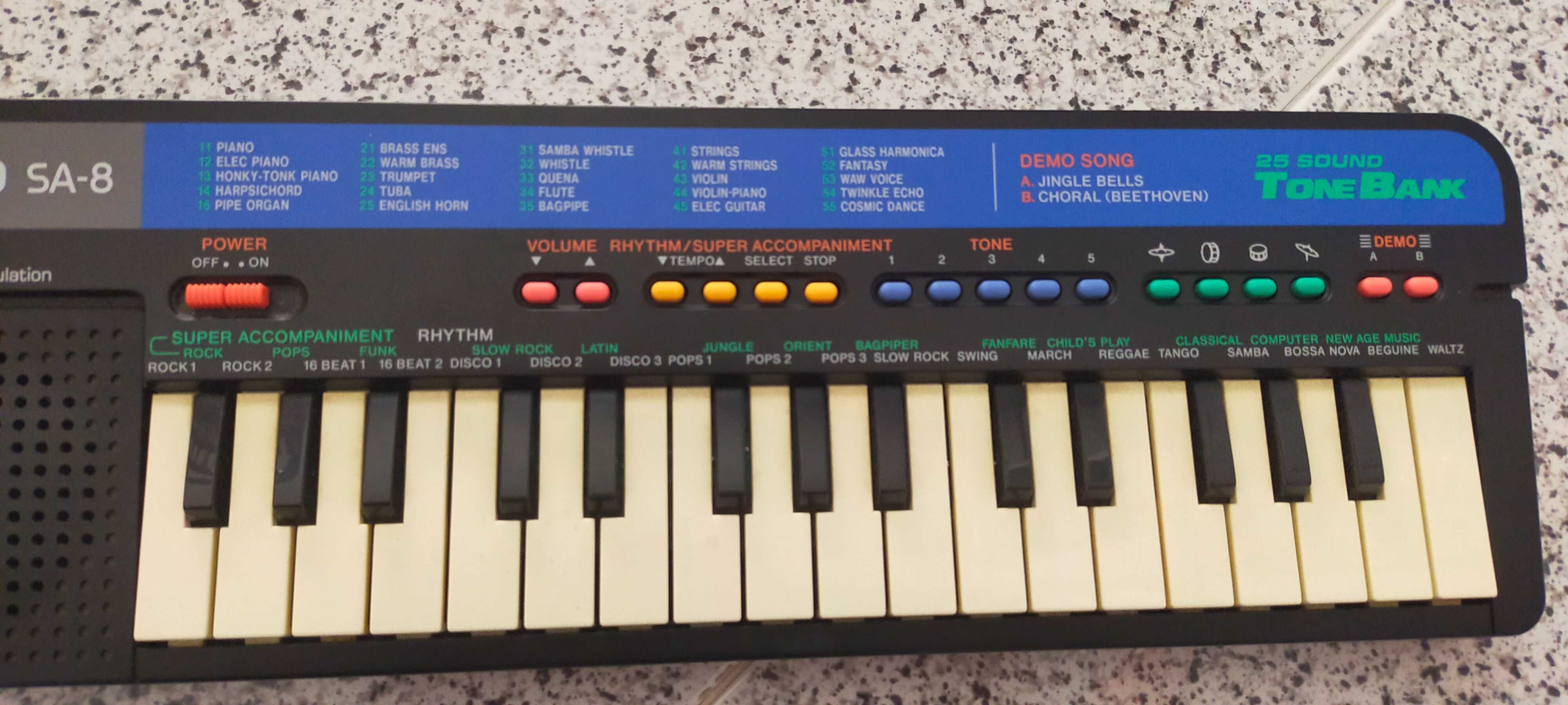 Vintage Casio SA-8 Music Synth Keyboard